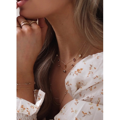 Jackie Gold háromszoros drágakő arany nyaklánc 45 cm (JKN21.161)