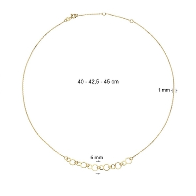 Jackie Gold körök arany nyaklánc 45 cm (JKN24.464)