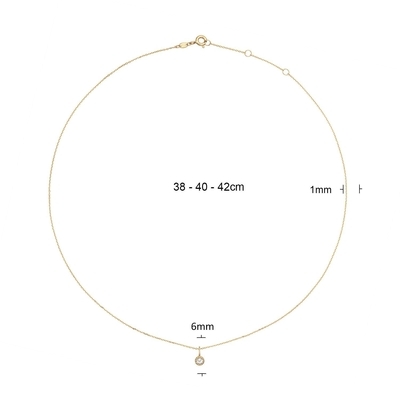Jackie Gold sugárzó fehér Topáz nyaklánc 42 cm (JKN25.511)