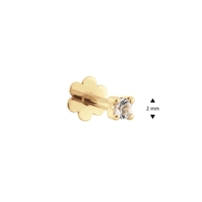 Jackie Gold fehér Topáz arany fülpiercing (JKP24-425)