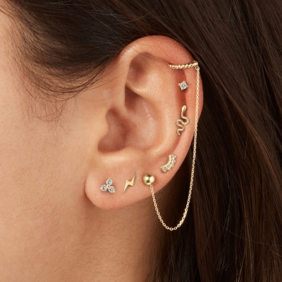 Jackie Gold háromszoros Topáz arany fülpiercing (JKP24.433)