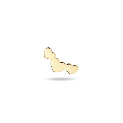 Jackie Gold 3 szív arany fülpiercing (JKP25-538)