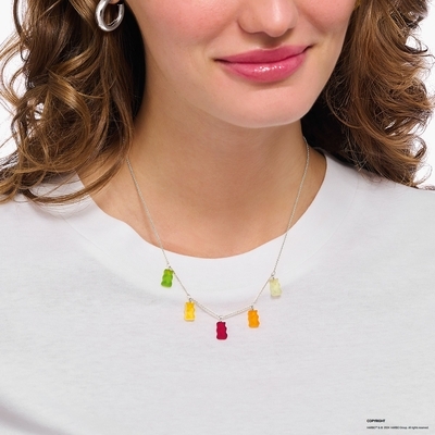 Thomas Sabo x Haribo gumimaci kristályüveg nyaklánc 45 cm (KE2205-017-7-L45)