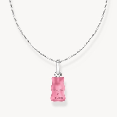 Thomas Sabo x Haribo rózsaszín gumimaci kristályüveg nyaklánc 45 cm (KE2209-052-9-L45)
