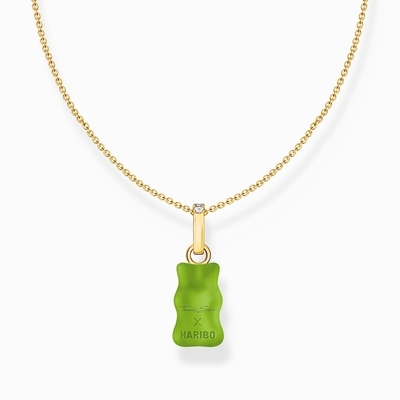 Thomas Sabo x Haribo zöld gumimaci kristályüveg nyaklánc 45 cm (KE2209-414-6-L45)