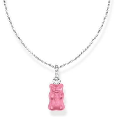 Thomas Sabo x Haribo rózsaszín gumimaci kristályüveg nyaklánc 45 cm (KE2209-052-9-L45)