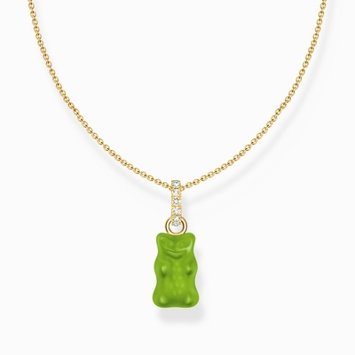 Thomas Sabo x Haribo zöld gumimaci kristályüveg nyaklánc 45 cm (KE2209-414-6-L45)