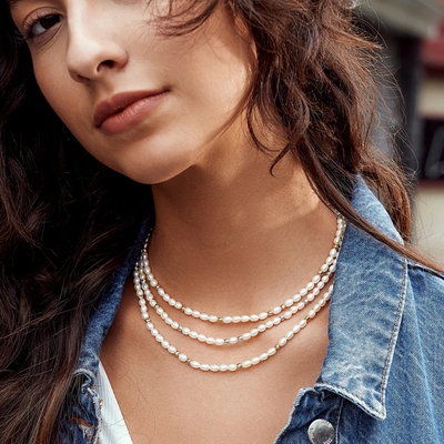 Ania Haie aranyozott ezüst nyaklánc (N058-06G)