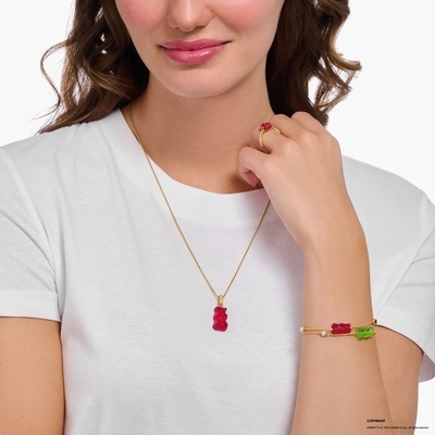 Thomas Sabo x Haribo piros gumimaci kristályüveg medál (PE967-414-10)