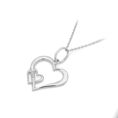 Fehér arany szív medál (S002-585-B0.015W)