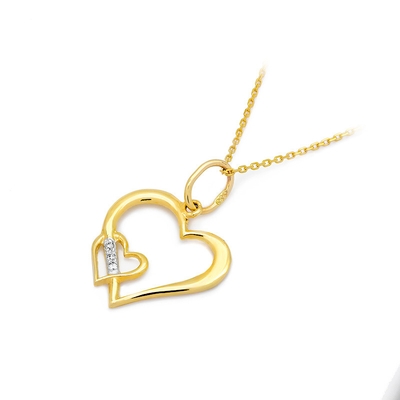 Sárga arany szív medál (S002-585-B0.015Y)