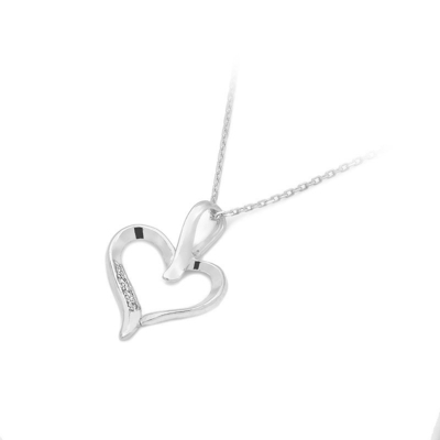 Fehér arany szív medál (S006-585-B0.015W)