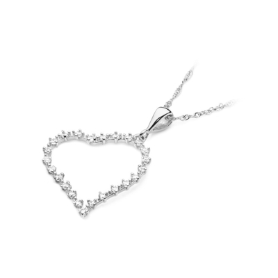 Fehér arany szív medál (S017-585-B0.35W)