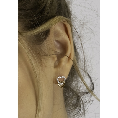 NANA KAY silver trends ezüst dupla szív fülbevaló (ST2266)