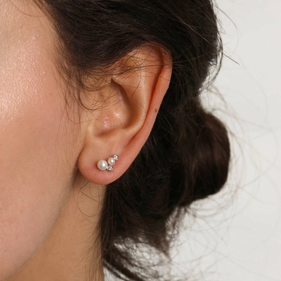 NANA KAY silver trends ezüst gyöngy fülbevaló (ST2327)