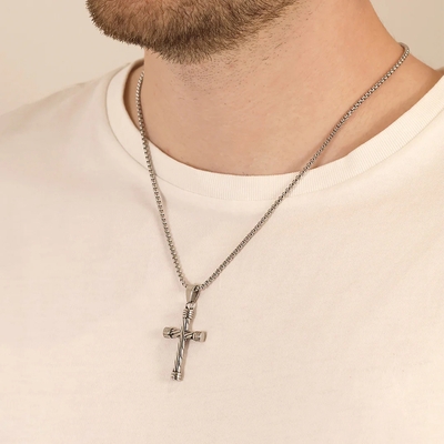 STEELWEAR New York férfi nyaklánc kereszt medállal 50 cm (SW-951)