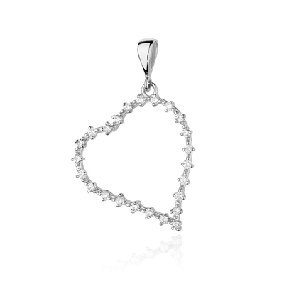 Fehér arany szív medál (S017-585-B0.35W)