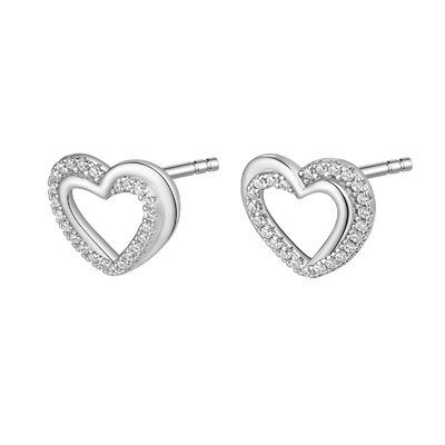 NANA KAY silver trends ezüst dupla szív fülbevaló (ST2419)