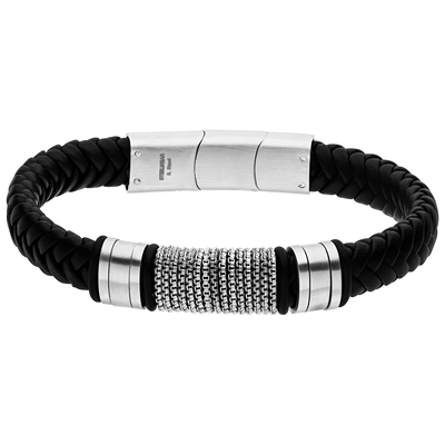 STEELWEAR férfi bőr karkötő 21 cm (SW-1039)