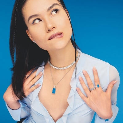 Thomas Sabo x Haribo kék gumimaci kristályüveg gyűrű 54-es méret (TR2459-052-1-54)