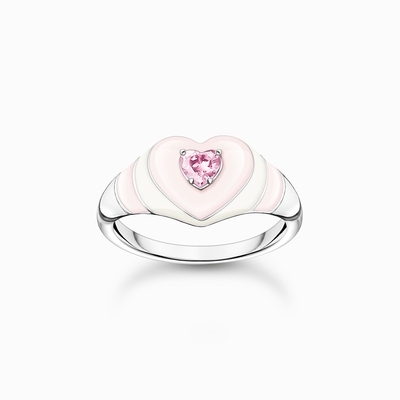 Thomas Sabo Charming Collection gyűrű rózsaszín kővel 50-es méret (TR2435-041-9-50)