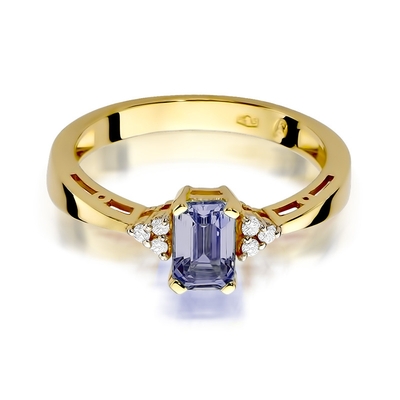 Sárga arany drágaköves gyűrű (W002-585-A0.50-YBD)