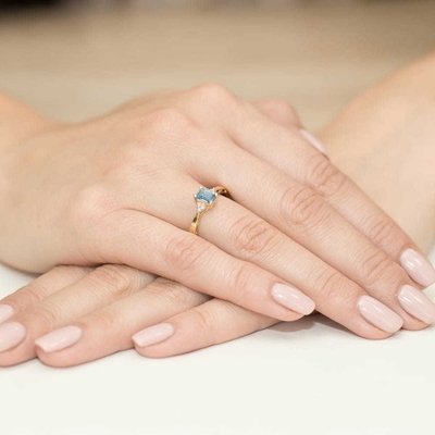 Sárga arany drágaköves gyűrű (W002-585-T0.60-YBD)