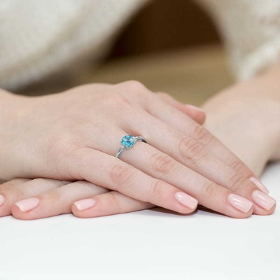 Fehér arany drágaköves gyűrű (W003-585-T1.10-WBD)