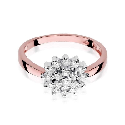 Rosé arany drágaköves gyűrű (W004-585-B0.40-RBD)