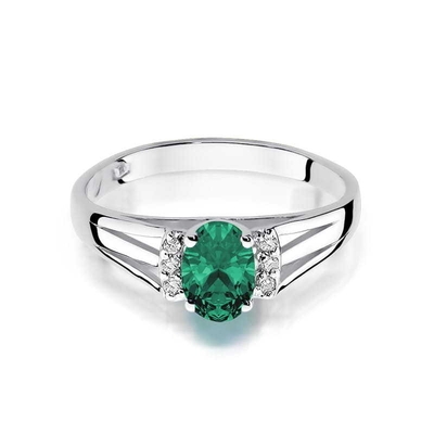 Fehér arany drágaköves gyűrű (W005-585-SZ0.40-WBD)