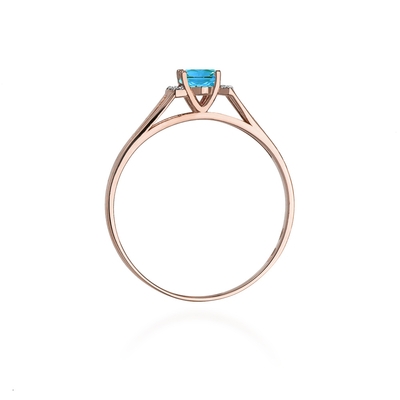 Rosé arany drágaköves gyűrű (W005-585-T0.50-RBD)