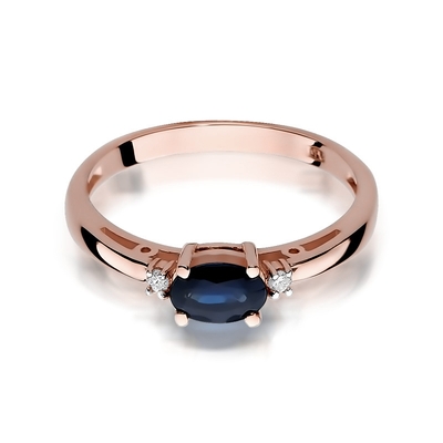Rosé arany drágaköves gyűrű (W006-585-S0.70-RBD)