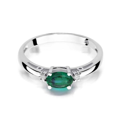 Fehér arany drágaköves gyűrű (W006-585-SZ0.40-WBD)