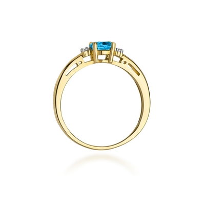 Sárga arany drágaköves gyűrű (W006-585-T0.50-YBD)