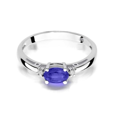 Fehér arany drágaköves gyűrű (W006-585-TA0.40-WBD)