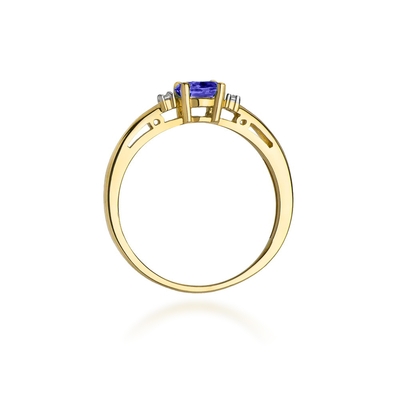 Sárga arany drágaköves gyűrű (W006-585-TA0.40-YBD)