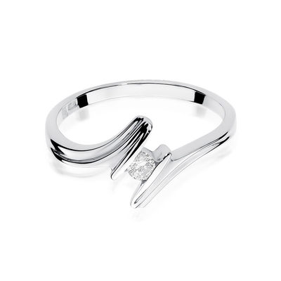 Fehér arany drágaköves gyűrű (W008-585-B0.08-WBD)