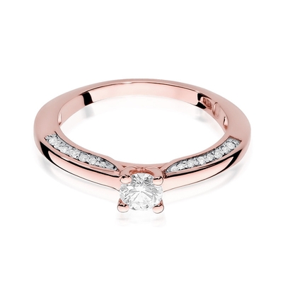 Rosé arany drágaköves gyűrű (W009-585-B0.44-RBD)