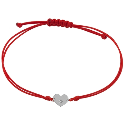 Ekan fehér arany szív gyémánttal karkötő (XB4747ML-P)