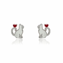 Ezüst gyerek cica fülbevaló - 02107-329
