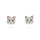 Ezüst gyerek cica fülbevaló - 02107-338