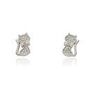 Ezüst cica fülbevaló