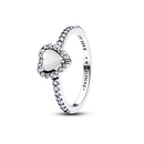 Pandora Kiemelt fehér szív gyűrű 60-as méret - 198421C11-60