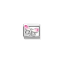 Nomination "Rózsaszín fehér pillangó" charm