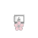 Nomination "Rózsaszín virág" charm - 331805-23