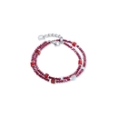 Coeur De Lion Joyful Colours Flex silver-red karkötő - 4460/30-0317