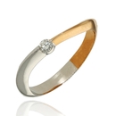 Rosé-fehér arany gyűrű 56-os méret