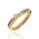 Rosé-fehér arany gyűrű 52-es méret