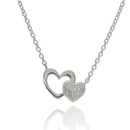 Ezüst dupla szív nyaklánc - HK93695N