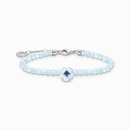 Thomas Sabo Charming Collection virág kék jáde gyöngyökkel karkötő 19 cm - A2094-496-1-L19
